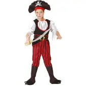 Vegaoo - Piratenpak met doodskop hoed voor jongens