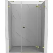Mexen Lunar douchedeur openslaand rechts 155 , transparant, goud - 834S-155-050-50-00-P