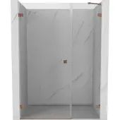 Mexen Lunar-B draaibare douchedeur links 110 , transparant, geborsteld koper - 832S-110-050-65-00-L
