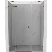 Mexen Lunar douchedeur scharnierend links 160 , transparant, roze goud - 834S-160-050-60-00-L
