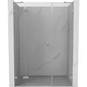 Mexen Lunar douchedeur scharnierend links 160 , transparant, geborsteld nikkel - 834S-160-050-97-00-L