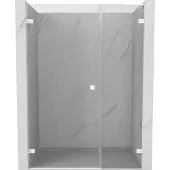 Mexen Lunar-B L douchedeur openslaand links 150 , transparant, wit - 832SL-150-050-20-00-L