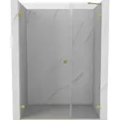 Mexen Lunar-B draaideur douche links 130 , transparant, goud geborsteld - 832S-130-050-55-00-L