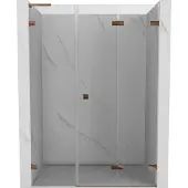 Mexen Lunar-F L vouwdeur douchedeur rechts 145 , transparant, roze goud - 836SL-145-050-60-00-P