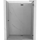 Mexen Lunar L douchedeur scharnierend rechts 135 , transparant, gun metal - 834L-135-000-95-00-P
