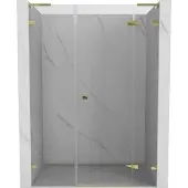 Mexen Lunar L douchedeur scharnierend rechts 155 , transparant, goud - 834SL-155-050-50-00-P