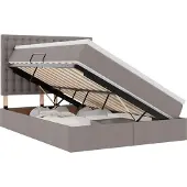 vidaXL Opslag bed met matras met hoofdeinde Taupe 140 x 200 cm Stof