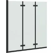 vidaXL Vouwdouchewand Zwart 130 x 138 cm ESG Glas en Aluminium