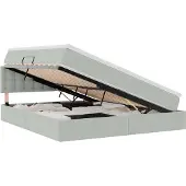 vidaXL Opbergbed met hoofdeinde Lichtgrijs 180 x 200 cm Fluweel
