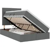 vidaXL LED opbergbed met matras Donkergrijs 120 x 200 cm Stof