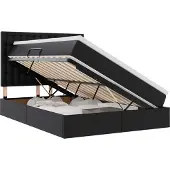 vidaXL Opbergbed met hoofdeinde Zwart 140 x 190 cm Kunstleer