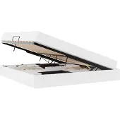 vidaXL Opslag bed met matras met opslag 2 st Wit Leer