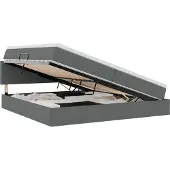 vidaXL Opbergbed met matras Donkergrijs 200 x 200 cm fluweel