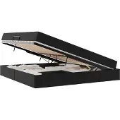 vidaXL Opslag bed met matras met opslag 2 st Zwart Leer