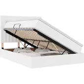 vidaXL Opbergbed met hoofdeinde Zuiver Wit 140 x 200 cm Kunstleer