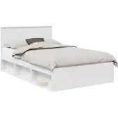 vidaXL Bedframe met hoofdeinde Wit 120 x 190 cm Bewerkt hout