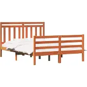 vidaXL Bedframe met hoofdeinde Wasbruin 140 x 200 cm