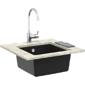 vidaXL Wasbak Zwart 430 x 460 mm 80% Kwarts en 20% Hars