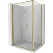 Mexen Exo opvouwbare douchecabine 100 x 70 cm, transparant, goud - 816-100-070-50-00