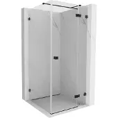 Mexen Lunar T, rechtsscharnierende douchecabine 110 x 110 , transparant, zwart - 834T-110-110-70-00-P