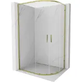 Mexen Exo halfronde schuifdouchecabine 120 x 90 cm, transparant, goud - 8132-120-090-50-00