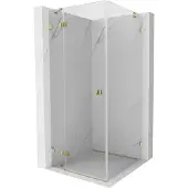 Mexen Lunar draaideur douchecabine links 90 x 90 , transparant, goud - 834-090-090-50-00-L