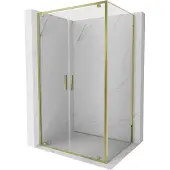 Mexen Exo scharnierend douchecabine 90 x 100 cm, transparant, goud - 8182-090-100-50-00