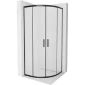 Mexen Rio kwartronde douchecabine 70 x 70 , matglas, zwart - 863-070-070-70-30