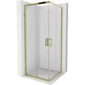 Mexen Rio vierkante douchecabine 80 x 80 , transparant, goud - 860-080-080-50-00
