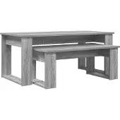 vidaXL Koffietafel set, 2 stuks, Sonoma-grijs, 100 x 50 x 42 cm