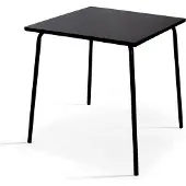 Oviala - Vierkante tuin tafel van klei metaal Zwart 70cm - Palavas