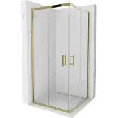 Mexen Rio vierkante douchecabine 90 x 90 , transparant, goud - 860-090-090-50-00