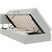 vidaXL LED opbergbed met matras Lichtgrijs 90 x 200 cm Fluweel