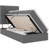 vidaXL LED opbergbed met matras Donkergrijs 90 x 200 cm Stof