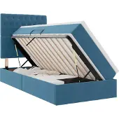 vidaXL LED opbergbed met matras Donkerblauw 100 x 200 cm Fluweel