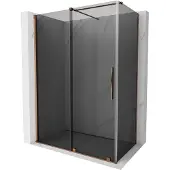 Mexen Velar schuifdouchecabine 130 x 70 , grafiet, roze goud - 871-130-070-41-60