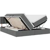 vidaXL LED opbergbed met matras Donkergrijs 180 x 200 cm Stof