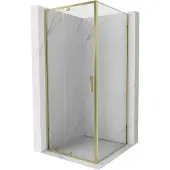Mexen Exo douchecabine swing 90 x 90 cm, transparant, goud - 819-090-090-50-00