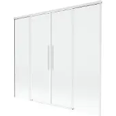 Mexen Rox badwand 2-delige schuifstijl 180 x 150 , transparant, wit - 8C9-180-002-20-00