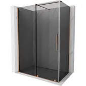 Mexen Velar schuifdouchecabine 160 x 85 , grafiet, geborsteld koper - 871-160-085-41-65