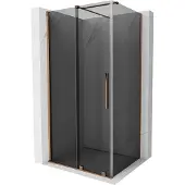 Mexen Velar schuifdouchecabine 140 x 100 , grafiet, roze goud - 871-140-100-41-60