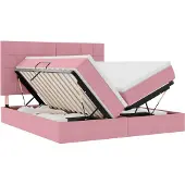 vidaXL Opbergbed met hoofdeinde met opslag Roze 180 x 200 cm Fluweel