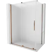 Mexen Velar schuifbare douchecabine 130 x 75 , matglas, roze goud - 871-130-075-31-60