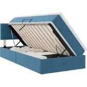 vidaXL LED opbergbed met matras Donkerblauw 100 x 200 cm Fluweel