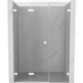 Mexen Lunar-F L vouwdeur douche, links 125 , transparant, wit - 836SL-125-050-20-00-L