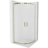 Mexen Rio halve ronde douchecabine 80 x 80 , ijsglas, goud - 863-080-080-50-30