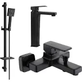Mexen Cetus DQ45 badkaderset, zwart - 744313DQ45-70