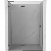 Mexen Lunar L douchedeur rechter scharnierend 135 , transparant, gun metal - 834L-135-000-95-00-L