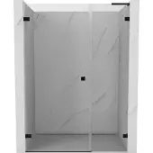 Mexen Lunar-B L douchedeur scharnierend links 145 , transparant, zwart - 832SL-145-050-70-00-L