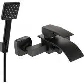 Mexen Aries R45 badkraan met douche set, zwart - 74483R45-70